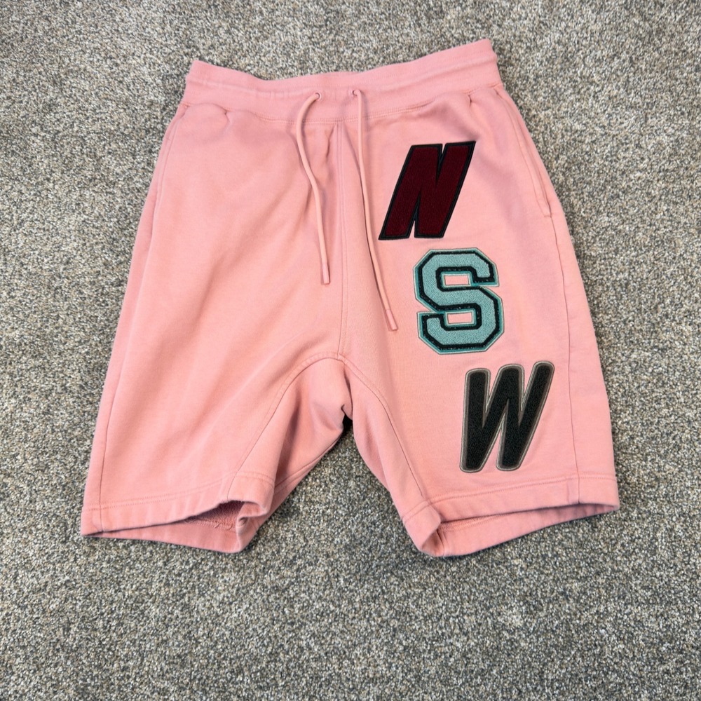 Nike Sportswear NSW Fleece Shorts Men S Pink Chenille Varsity Patch AR1642-693